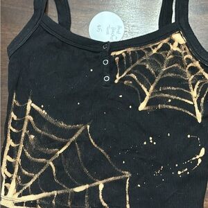 Black and Tan Spider Web Tank Top
